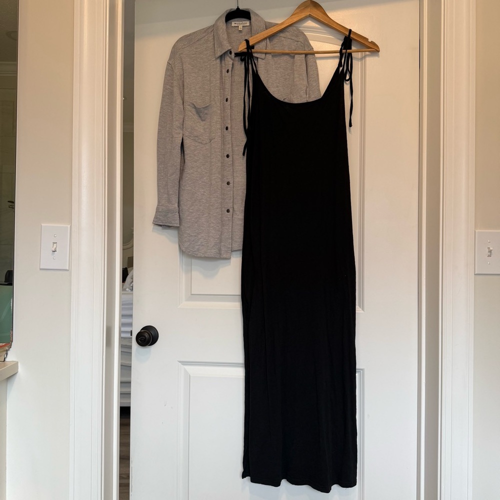 Black Dress and Modal Button down bundle size medium